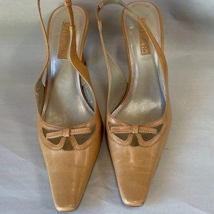 Unisa Adonis tan light camel leather slingback heels size 7